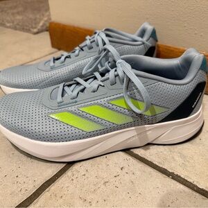 Adidas Light Blue and Neon Green Sneakers